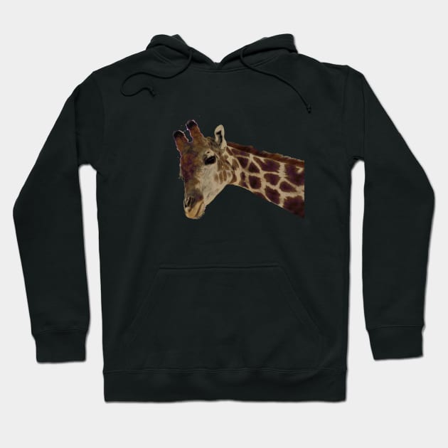 Zoo Animal Giraffe Portrait Hoodie by oknoki